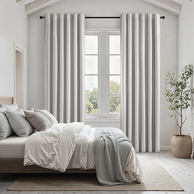 Topfinel 84 Inch Longth 40 Inch Wide 100% Blackout Linen Curtains 2 Panels Set - Image 7