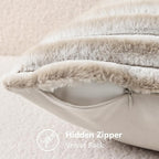 decorUhome Summer Cozy Faux Fur Throw Pillow Covers 20x20 Set of 2 Decorative - Image 8