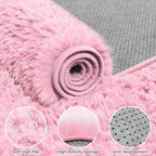 5x7 Area Rugs for Living Room Rug: Soft Fluffy Shag Light Pink Rugs for Bedroom - Image 6