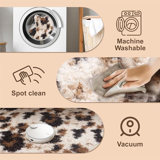 Faux Fur Cowhide Rug: Fluffy Cow Print 5.2x7 Feet Washable Cow Hide Rug - Image 4