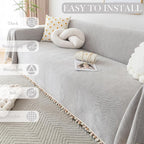 HANDONTIME Grey Sofa Cover for Couch Boho Couch Cover for 3 Seat Couches Dog - Image 8
