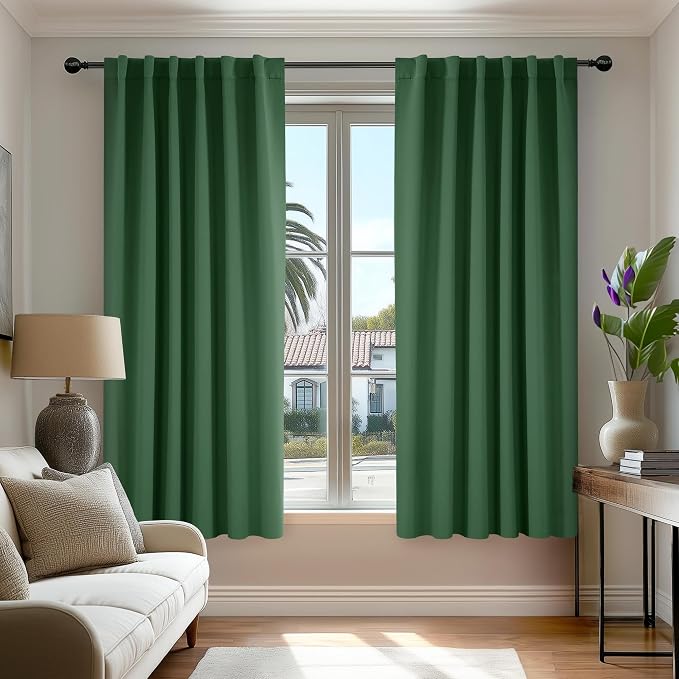 Deconovo Blackout Curtains, Thermal Insulated, W52 x L63 2 Panels, Back Tab by Deconovo