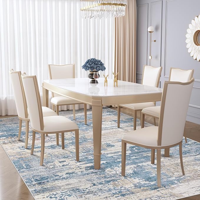 6x9 Area Rugs for Living Room, Washable Modern Abstract Large Area Rug Neutral - Image 5