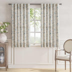 jinchan Floral Linen Curtains for Living Room 63 Inch Length Blue Flower - Image 2