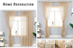 AmHoo 2 Panels Embroidered Leaf Pattern Semi Sheer Curtains Foliage Floral - Image 5