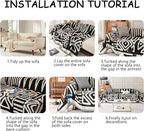 HANDONTIME Boho Sofa Covers for Dogs Black Couch Sofa Covers for 3 Cushion - Image 8