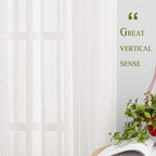 NICETOWN Linen Curtains Semi Sheer Flax Texture, Eyelet Top Bedroom Window - Image 5