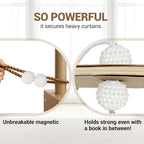 Hion Magnetic Curtain Tiebacks Dark Brown 2pcs, Curtain Tiebacks Buckles - Image 6