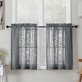 Simplebrand Semi Sheer Charcoal Grey Curtains 30 Inch Length 2 Panels, by Simplebrand