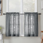 Simplebrand Semi Sheer Charcoal Grey Curtains 30 Inch Length 2 Panels, by Simplebrand