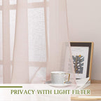 NICETOWN Pink Curtains for Girls Bedroom, Decorative Grommet Flax Linen - Image 4