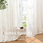 BGment 45 Inch Length Linen Semi Sheer Curtains - Image 4