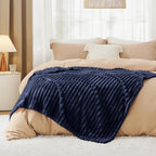 Bedsure GentleSoft Navy Blue Twin Blanket - Image 6