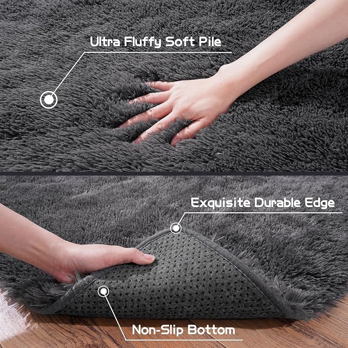 Pionblank Large Rug for Living Room 6x9 Feet, Modern Soft Shag Area Rug - Image 7