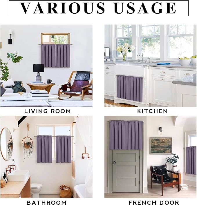 RYB HOME Blackout Curtains for Bedroom Living Room 72 inches Long, Thermal - Image 8