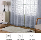 Lecloud Leia Light Grey Sheer Curtains 84 Inches Long 2 Panels, Semi Sheer - Image 7