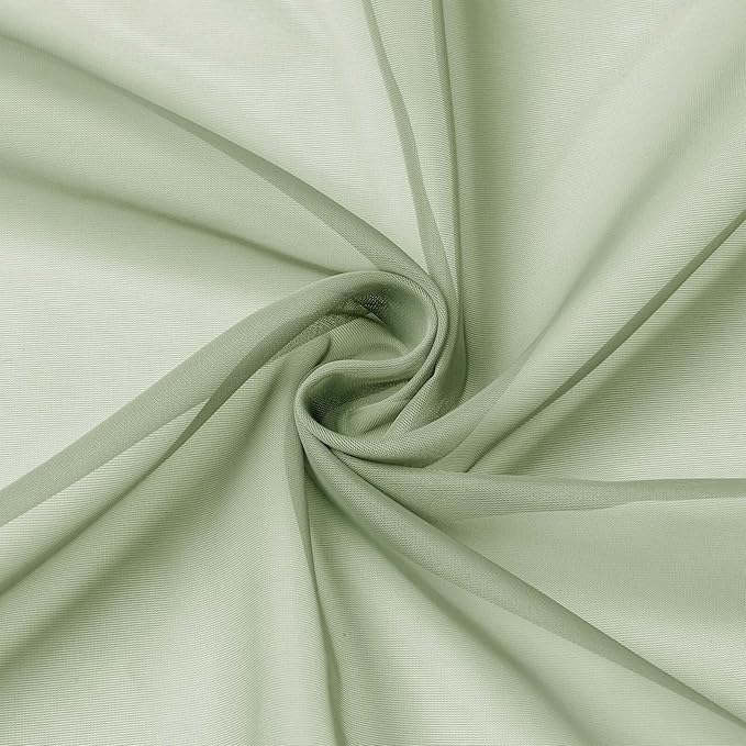 Light Green Valances for Windows, Light Green Sheer Curtains 14 Inch Length 2 - Image 9