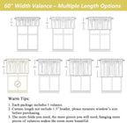 Linen Valances for Windows, Light Filtering Faux Linen Textured Small Short - Image 3