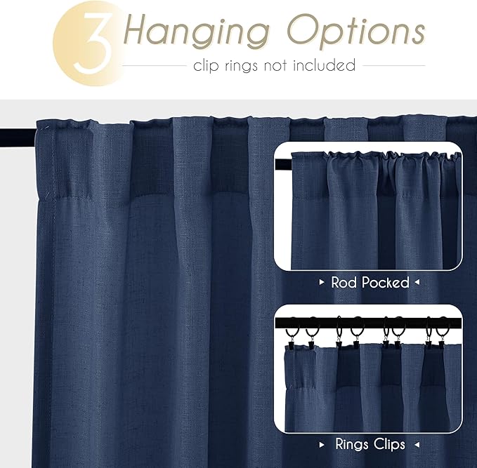 Navy Blue Curtains 84 inch Length - Image 6