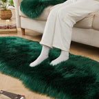 AMTOVO Faux Sheepskin Rug, Dark Green Ultra Soft Fluffy Shag Area Rug, 2 x 6 ft - Image 9