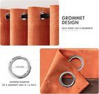 MIULEE Orange Velvet Curtains Fall Thermal Insulated Soundproof Room Darkening - Image 2
