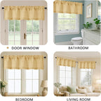 OVZME Valance for Windows, Light Filtering Faux Linen Textured Small Kitchen - Image 5