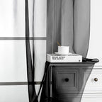 Simplebrand Black Sheer Curtains 120 Inches Long, Extra Long Rod Pocket Solid - Image 6