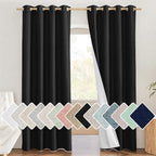 NICETOWN Vintage Open Linen Weave Flax Thermal Black Curtains by NICETOWN