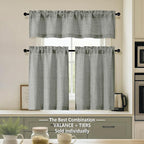 OVZME Valance for Windows, Light Filtering Faux Linen Textured Small Short - Image 8