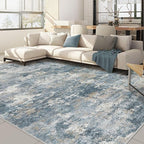 Nakagishi 8x10 Area Rugs Living Room: Washable Abstract Large Neutral Soft Rug by NakagishiAreaRug