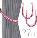 NICEEC 2 Pack Natural Cotton Rope Curtain Tiebacks Elegant Boho Style by NICEEC