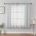 Chyhomenyc Light Grey Sheer Curtains 54 Inch Length by Chyhomenyc