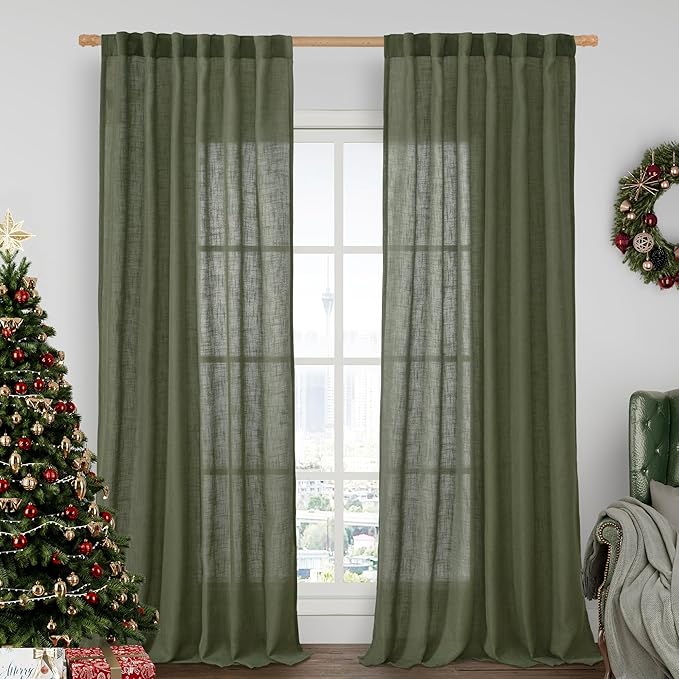 LAMIT 120 Inches Long Linen Curtains by LAMIT