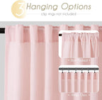 Extra Long Light Pink Linen Curtains 120 Inch Length 2 Panels - Image 2