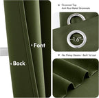 MIULEE Olive Green Blackout Curtains - Image 4