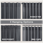 Dark Grey Curtains 84 Inch Length 2 Panels Set - Image 4