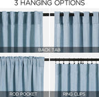 Nanspring Dusty Blue Linen Curtains 95 Inch Length - Image 3