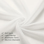 Lecloud 14 Inch Ivory Sheer Curtains Valance 2 Pieces, Cafe Kitchen Curtain - Image 5