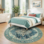 RELEANY Area Rugs 8ft Washable Non-Slip, Floral Vintage Distress Print Pattern - Image 3