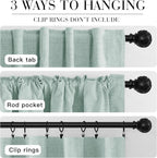 RYB HOME 100% Blackout Linen Textured Curtains 90 inches Long, Thermal - Image 7