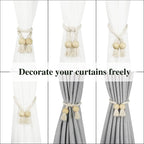 6 Pack Magnetic Curtain Tiebacks Cotton Hand Woven Tie Back Decorative Rope - Image 5