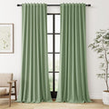 Guken 100% Blackout Linen Curtains 102 Inch Length 2 Panels Set by Guken