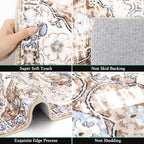 HEBE Hallway Runner Rug 2'x8' Washable Vintage Distressed Area Rugs Non Slip - Image 3