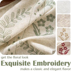 jinchan Belrose Linen Curtains for Bedroom Floral Curtains 108 Inch Length - Image 7