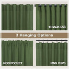 Pitalk Olive Green Curtains 90 Inch Length - Image 4