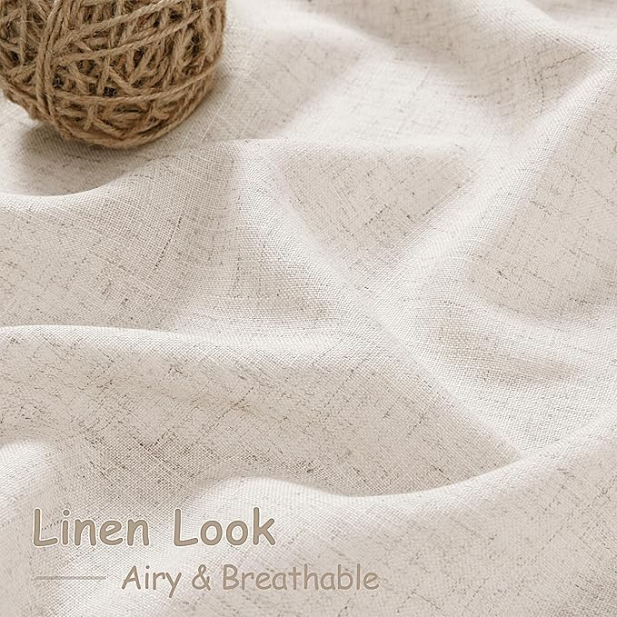 Nanspring Beige Linen Curtain 100 inches Long - Image 6
