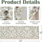 jinchan Linen Valance Kitchen Curtain - Image 5