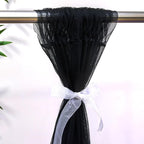 Black Backdrop Curtain Sheer Tulle Backdrop Curtain - Image 7