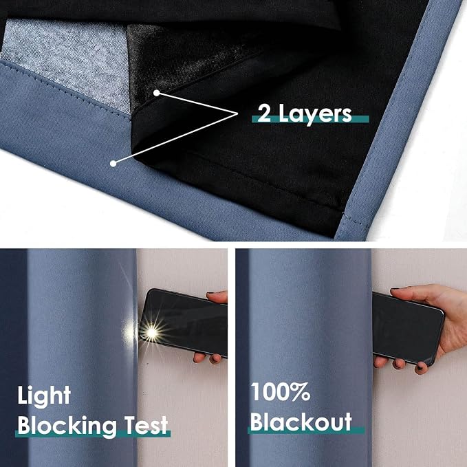 ChrisDowa 100% Blackout Curtains 63 inch Long - Image 4