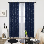 Deconovo Navy Blue Curtains, 42 x 95 Inch, Thermal Insulated Soundproof Privacy - Image 2